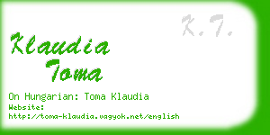 klaudia toma business card